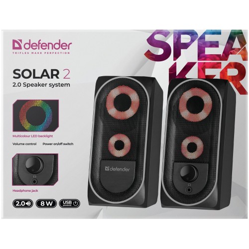 Компьютерная акустика Defender SOLAR 2 (черный) 1