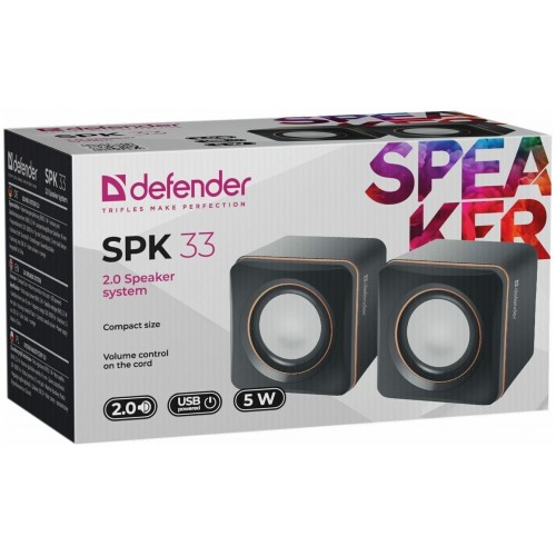 Компьютерная акустика Defender SPK 33 (черный/оранжевый) 