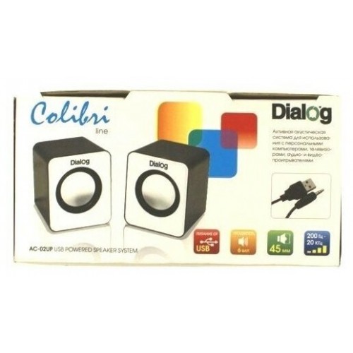 Компьютерная акустика Dialog Colibri AC-02UP (черный/белый) 8