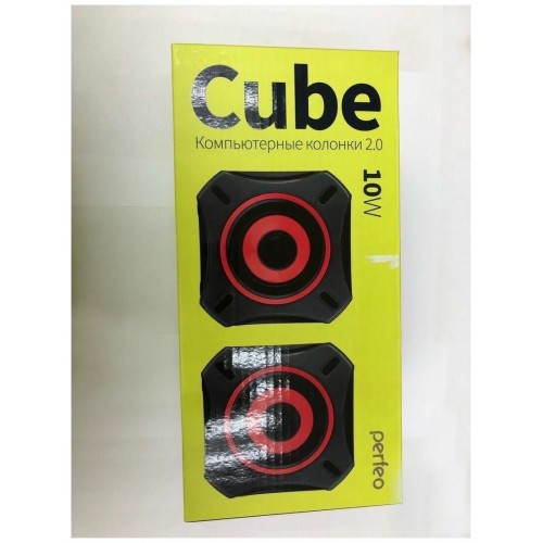 Компьютерная акустика Perfeo CUBE (PF-4880) (черный/красный) 2