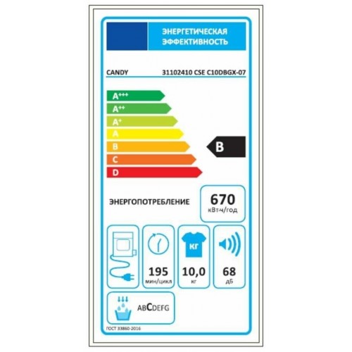 Сушильная машина Candy CSE C10DBGX-07 (белый) 4