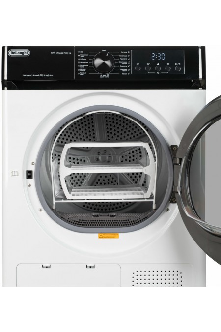 Сушильная машина DeLonghi DTD 1016 H EMILIA (белый/черный люк) 7