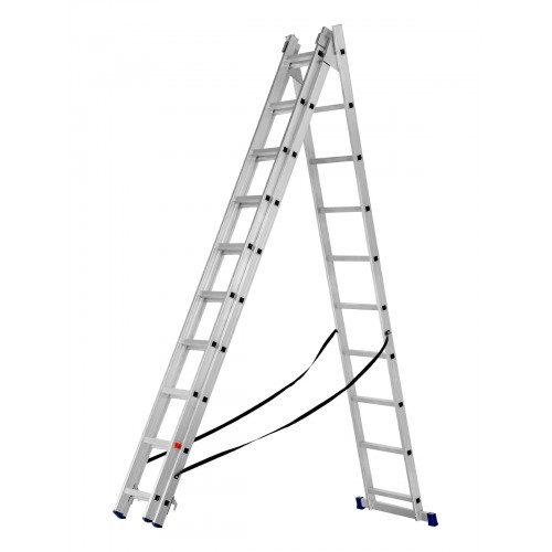 Лестница СИБРТЕХ 3 х 10 ступеней, алюминиевая, трехсекционная, 97820 1