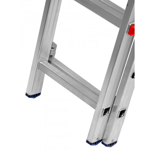 Лестница СИБРТЕХ 3 х 10 ступеней, алюминиевая, трехсекционная, 97820 6