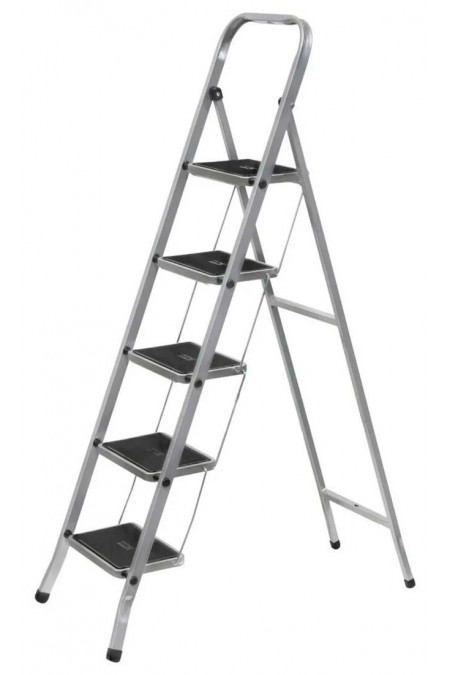 Лестница-стремянка Fit стальная, 5 широких ступеней, Н=164 см (65384) 
