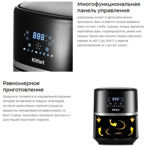 Аэрогриль Kitfort KT-2221 (черный/серебристый) 9