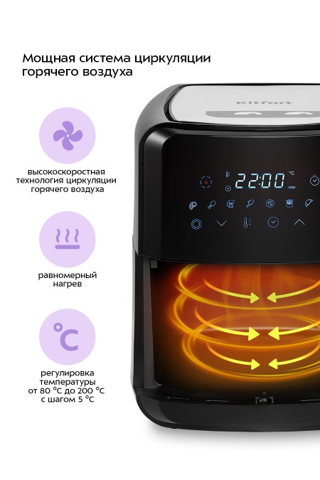 Аэрогриль Kitfort КТ-2239 (серебристый/черный) 1