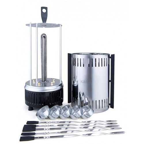 Электрошашлычница Kitfort КТ-1405 (серебристый/черный) 3