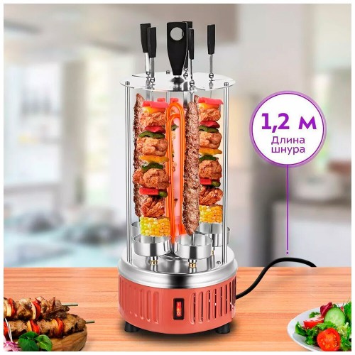 Электрошашлычница Kitfort КТ-1407 (серебристый) 7