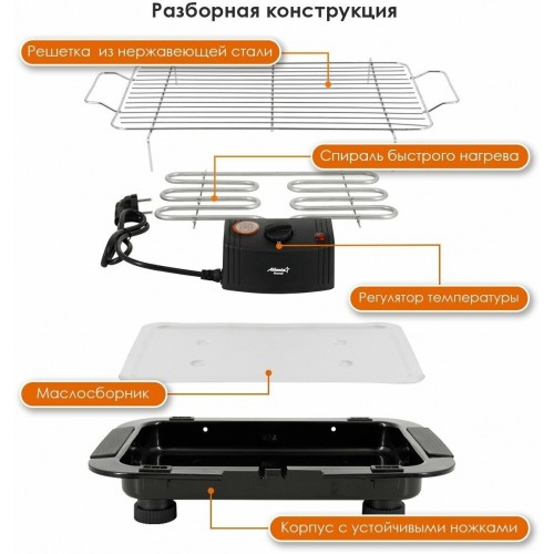 Гриль Atlanta ATH-1110 (черный) 3