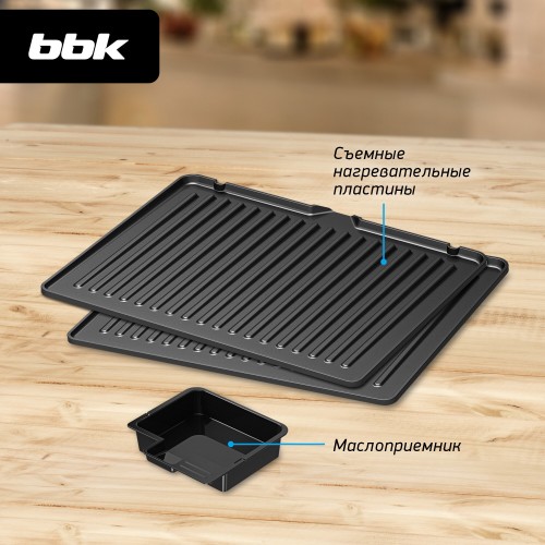 Гриль BBK BEG3001 (черный/серебристый) 6