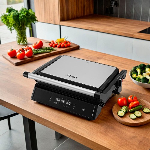 Гриль Kitfort КТ-3682 (серебристый/черный) 8