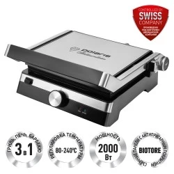 Гриль Polaris PGP 1902 (серебристый/черный)