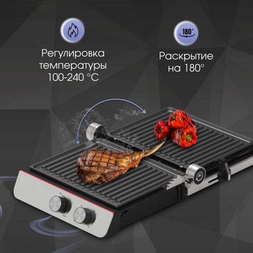 Гриль Zigmund Shtain ZEG-926 (серебристый/черный) 3