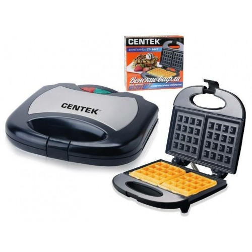 Вафельница CENTEK CT-1447 (черный/серебристый) 1