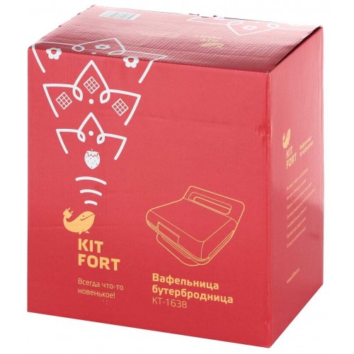 Вафельница Kitfort КТ-1638 (белый/черный) 8