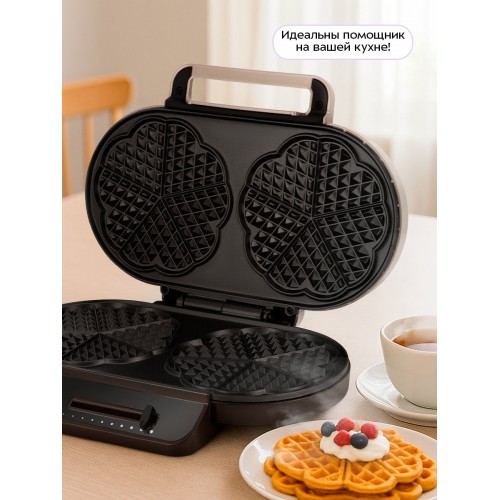 Вафельница Kitfort КТ-3637 (черный/серебристый) 3