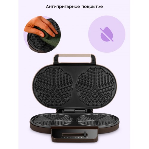 Вафельница Kitfort КТ-3637 (черный/серебристый) 4