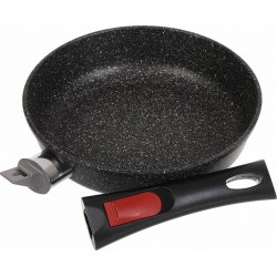Сковорода НЕВА МЕТАЛЛ ПОСУДА L18020i съемная ручка 20 см (черный)