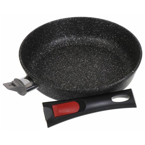 Сковорода НЕВА МЕТАЛЛ ПОСУДА L18022i съемная ручка 22 см (черный) 12