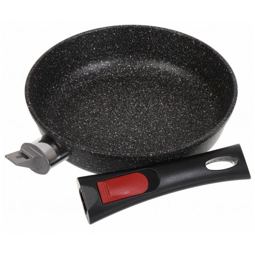 Сковорода НЕВА МЕТАЛЛ ПОСУДА L18022i съемная ручка 22 см (черный) 2
