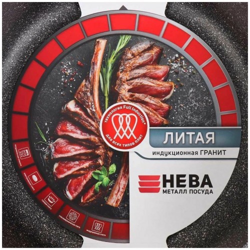 Сковорода НЕВА МЕТАЛЛ ПОСУДА L18022i съемная ручка 22 см (черный) 4