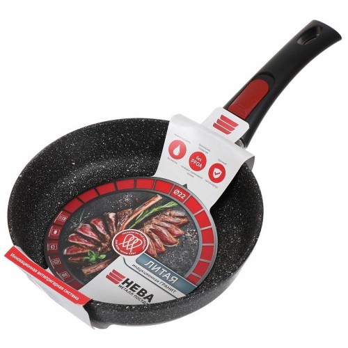 Сковорода НЕВА МЕТАЛЛ ПОСУДА L18022i съемная ручка 22 см (черный) 7