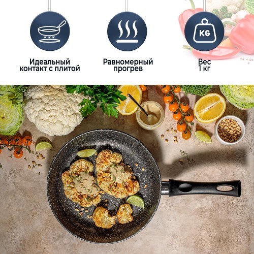 Сковорода НЕВА МЕТАЛЛ ПОСУДА L18124i 24 см (черный) 19