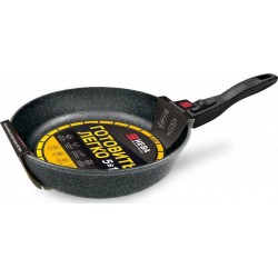 Сковорода НЕВА МЕТАЛЛ ПОСУДА " Готовить легко" GL2022 съемная ручка 22 см (серый)