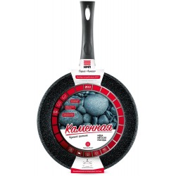 Сковорода НЕВА МЕТАЛЛ ПОСУДА " Каменная" 18122 22 см (черный гранит)