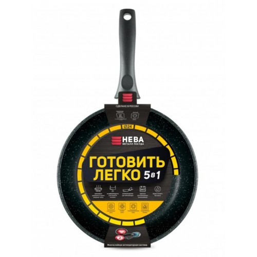 Сковорода НЕВА МЕТАЛЛ ПОСУДА 24 " Готовить легко" GL2124 24 см (серый) 8
