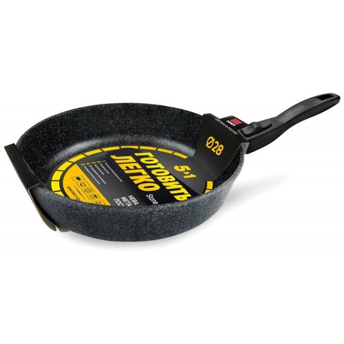 Сковорода НЕВА МЕТАЛЛ ПОСУДА " Готовить легко" GL2028 съемная ручка 28 см (серый) 5