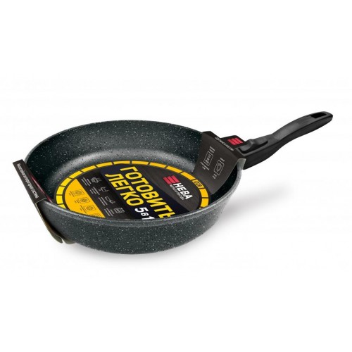 Сковорода НЕВА МЕТАЛЛ ПОСУДА " Готовить легко" GL2028 съемная ручка 28 см (серый) 6