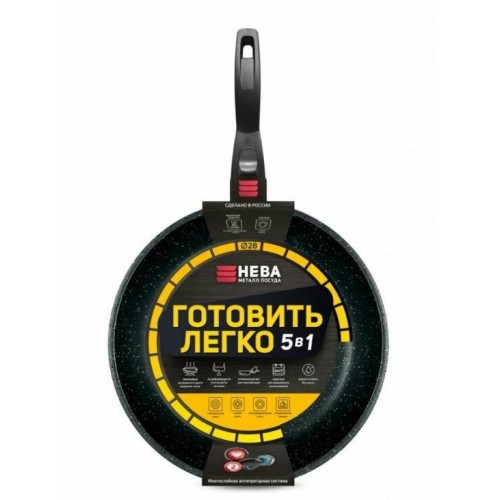 Сковорода НЕВА МЕТАЛЛ ПОСУДА " Готовить легко" GL2028 съемная ручка 28 см (серый) 8