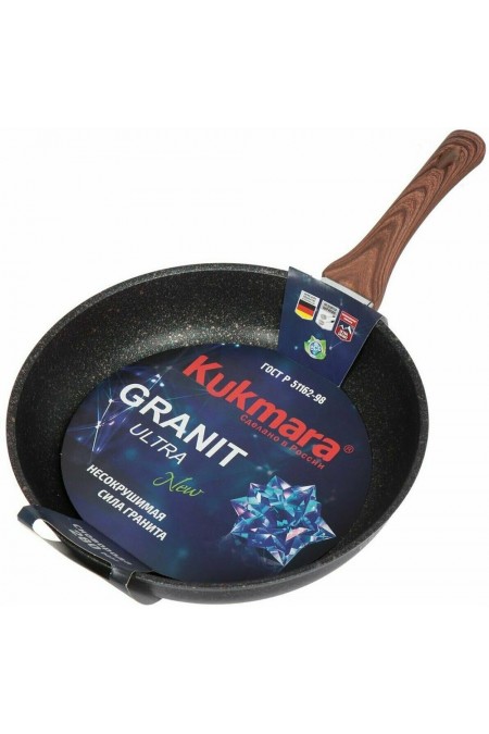 Сковорода Kukmara Granit Ultra сгг240а не съемная ручка 24 см (синий) 