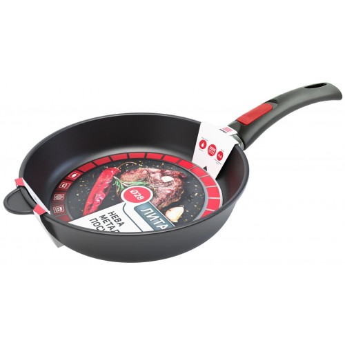 Сковорода НЕВА МЕТАЛЛ ПОСУДА Традиционная 6028 съемная ручка 28 см (черный) 1