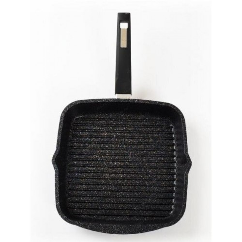 Сковорода-гриль Мечта Гранит star с68803 с несъемной ручкой и стеклянной крышкой 28 см (черный) 4