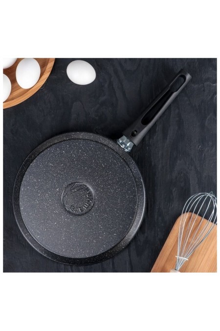 Сковорода блинная Kukmara Мраморная сбмк220-1а съемная ручка 22 см (кофейный мрамор) 1