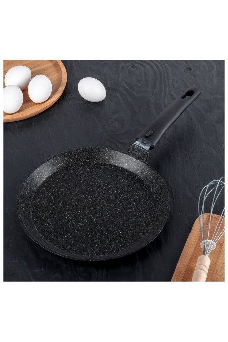 Сковорода блинная Kukmara Мраморная сбмк220-1а съемная ручка 22 см (кофейный мрамор) 6