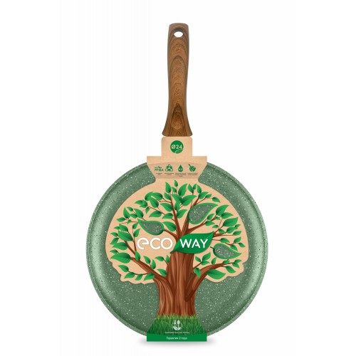 Сковорода блинная НЕВА МЕТАЛЛ ПОСУДА ECO WAY EW 6224 24 см (зеленый) 2