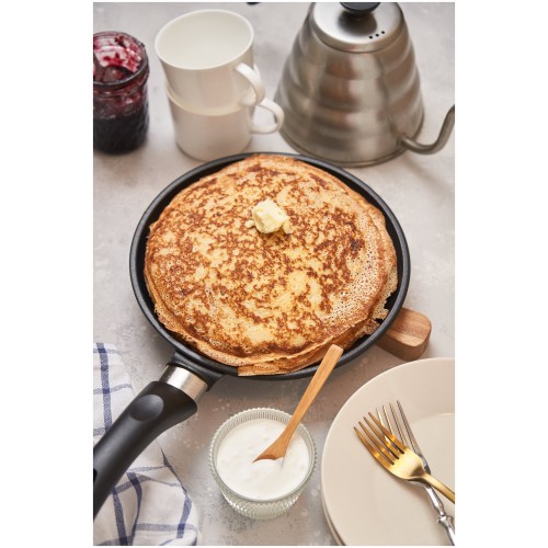 Сковорода блинная НЕВА МЕТАЛЛ ПОСУДА Титан 9224 24 см (черный) 