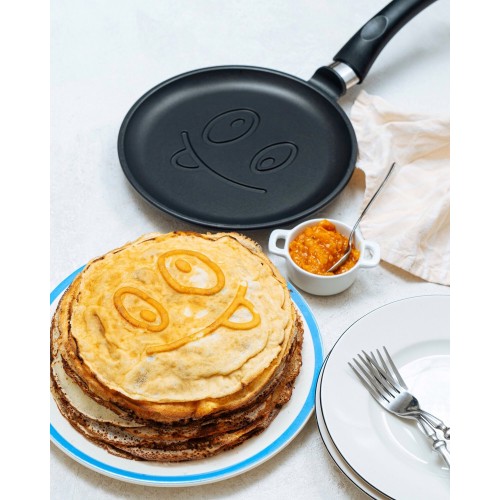 Сковорода блинная НЕВА МЕТАЛЛ ПОСУДА Весёлая Улыбка 22 см (черный) 2