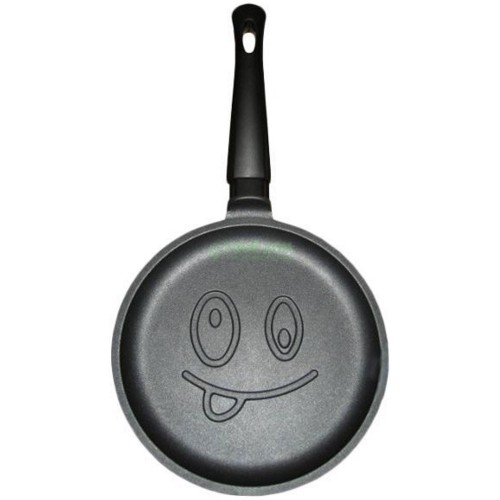 Сковорода блинная НЕВА МЕТАЛЛ ПОСУДА Весёлая Улыбка 22 см (черный) 6