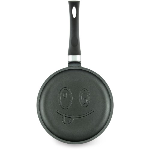 Сковорода блинная НЕВА МЕТАЛЛ ПОСУДА Весёлая Улыбка 22 см (черный) 7