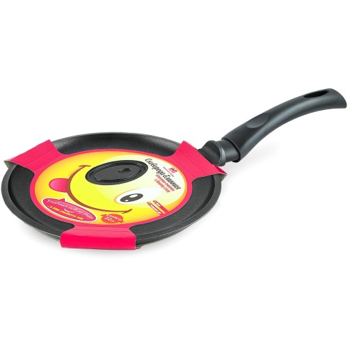 Сковорода блинная НЕВА МЕТАЛЛ ПОСУДА Весёлая Улыбка 22 см (черный) 8