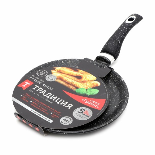 Сковорода блинная Традиция Гранит ТГ6221 22 см (черный) 1