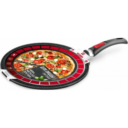 Сковорода для пиццы НЕВА МЕТАЛЛ ПОСУДА 6432 Granite съемная ручка 32 см (черный) 