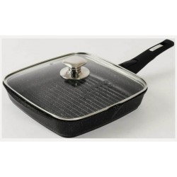 Сковорода-гриль Мечта Гранит Black С064802 с крышкой съемная ручка 24 см (черный)