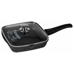 Сковорода-гриль Мечта Гранит black С066802 с крышкой съемная ручка 26 см (черный)