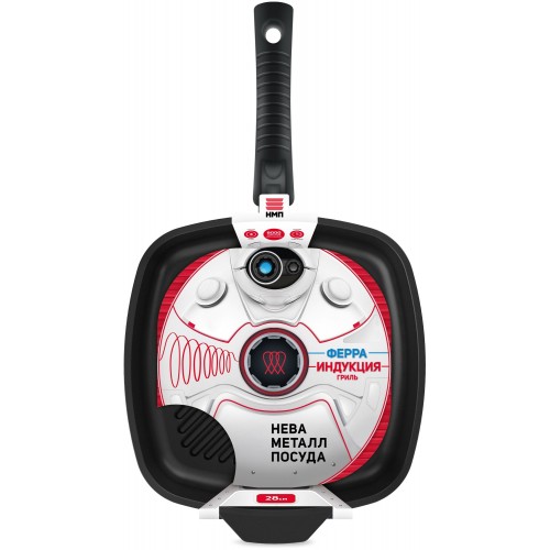 Сковорода-гриль НЕВА МЕТАЛЛ ПОСУДА Ферра Индукция 59428G 28 см (черный) 2